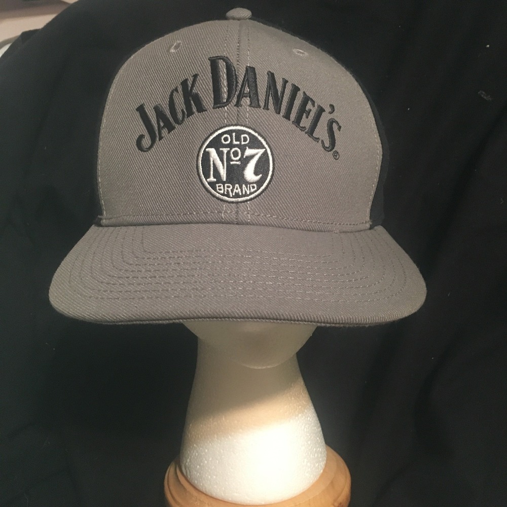 Jack Daniels Brand Hat Old No.7 Logo Cap Whiskey Baseball Snapback Black/Gray